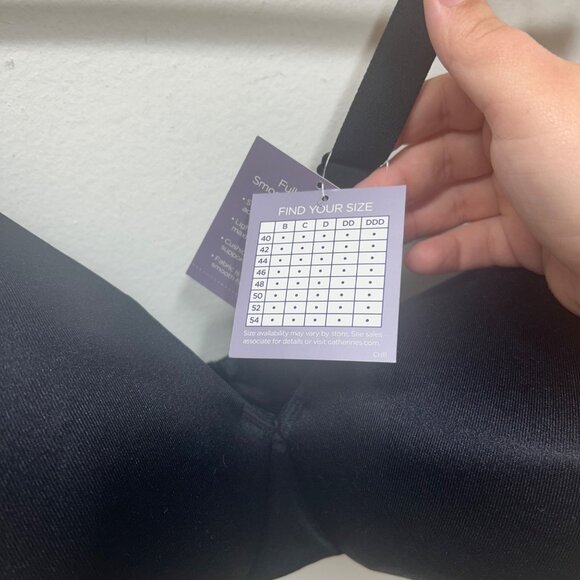 NWT Catherines Intimates Full Coverage Smooth Underwire Bra 52C Nylon/Spandex Bl - Picture 4 of 9